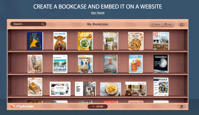 Librería de ebooks Flipbuilder para el sitio web