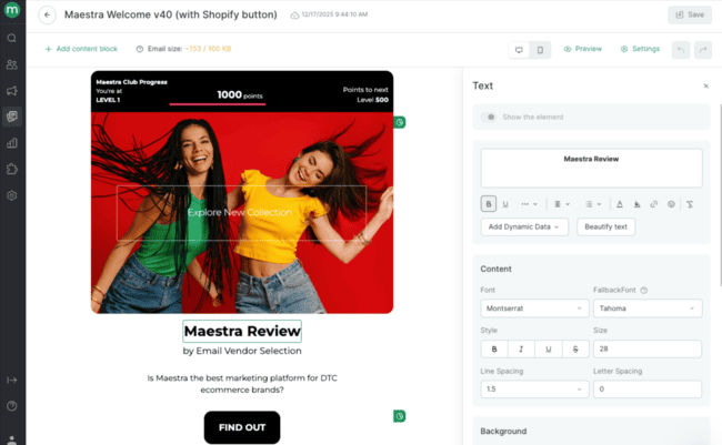 Maestra drag and drop email editor builder review