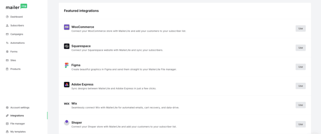 MailerLite integrations ecommerce verification