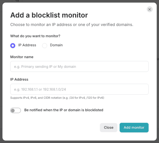 MailerSend Blocklist Monitoring