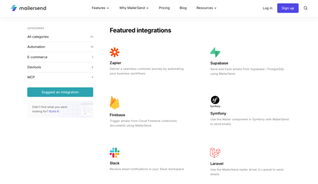 MailerSend Integrations