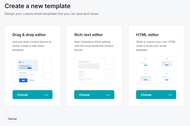 MailerSend email template editors