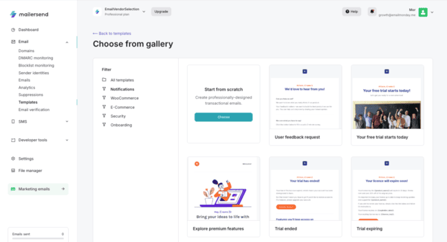 MailerSend templates