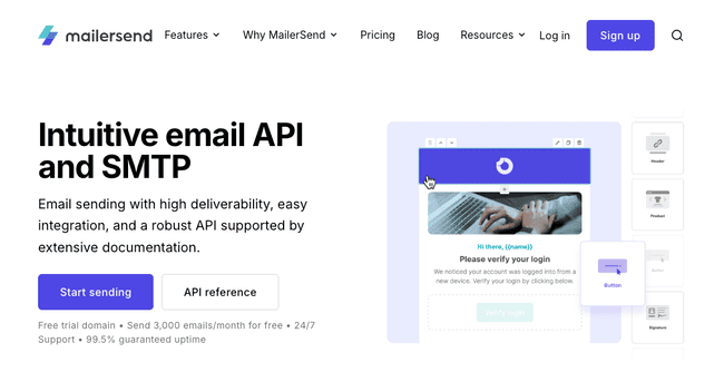 MailerSend transaction email service 