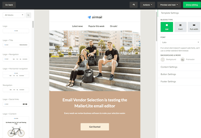 Mailerlite software de marketing por e-mail barato criador de e-mails do tipo arrastar e soltar