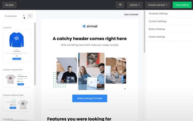 Mailerlite unque content blocks for editing