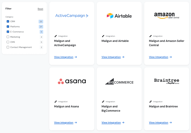 Mailgun integrations
