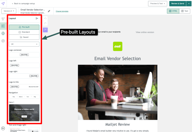 Mailjet-email-builder-layout-option