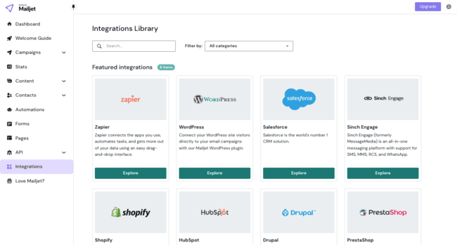 Mailjet-integrations