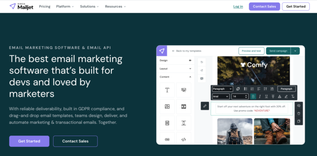 Mailjet review affordable email marketing API SMTP
