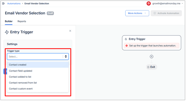 Mailtrap automation triggers
