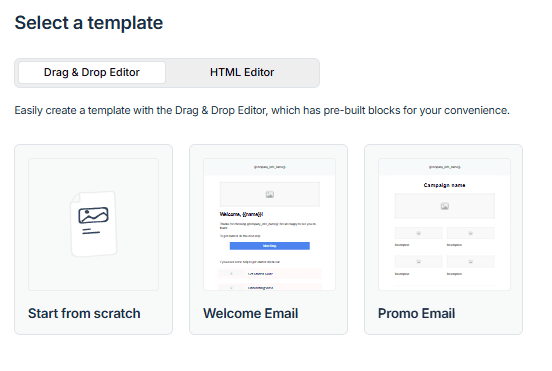 Mailtrap campaigns templates