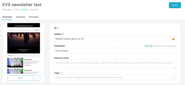 Mailup email review features
