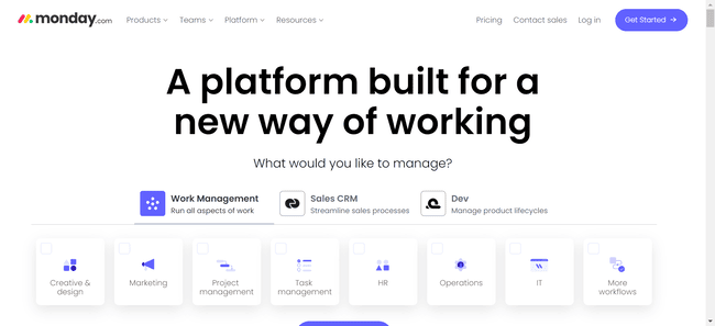 Monday.com - mejor alternativa a Keap para la gestión de proyectos con CRM