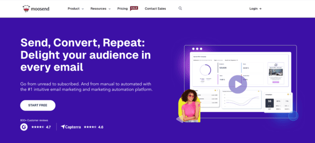 Moosend Klaviyo alternative email marketing automation software service