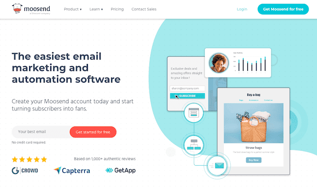 Moosend email marketing and automation software platform