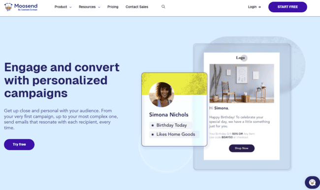 Moosend email marketing
