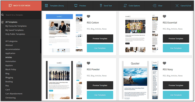 Moosend nieuwsbrief templates