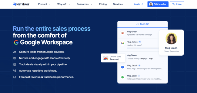 NetHunt Google Workspace sales CRM