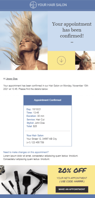 free email template for confirmations