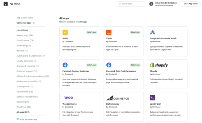 Omnisend Integrations and API