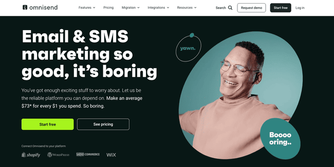 Omnisend ecommerce email and SMS marketing platform