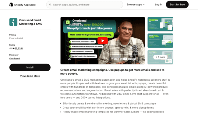 Omnisend-email-marketing-integration-in-Shopify-App-Store