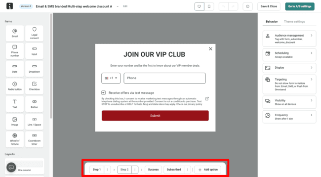 Omnisend multi-step forms