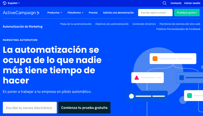 página de registro de automatización de marketing de Active Campaign