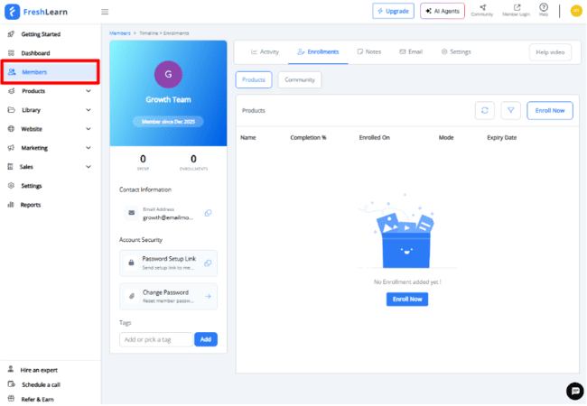 Perfil de miembro de FreshLearn
