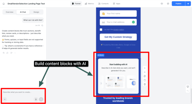 Perspective AI block creator