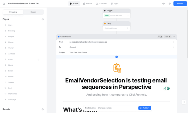 Perspective funnels email marketing automation sequences
