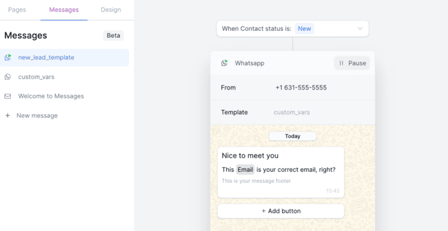 Perspective message templates in WhatsApp