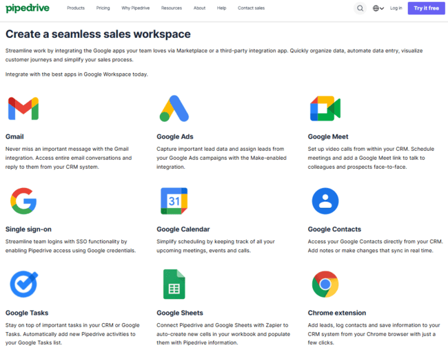 Pipedrive CRM Google Workspace integration plug-ins