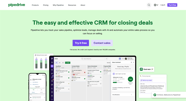 Pipedrive crm con email