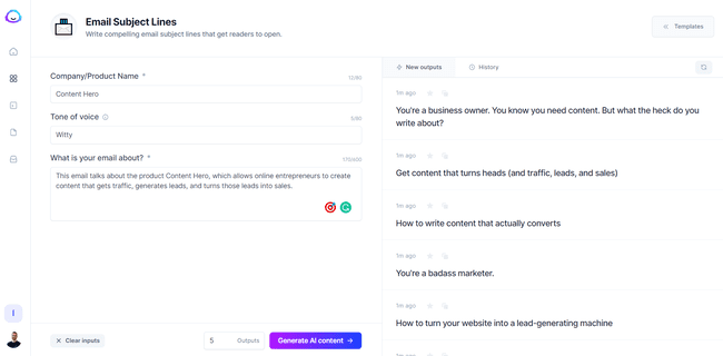 Plantilla personalizable del asistente de redacción Jasper AI