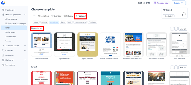 Plantillas de newsletters de Constant Contact