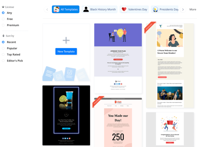 Plantillas gratuitas de Unlayer
