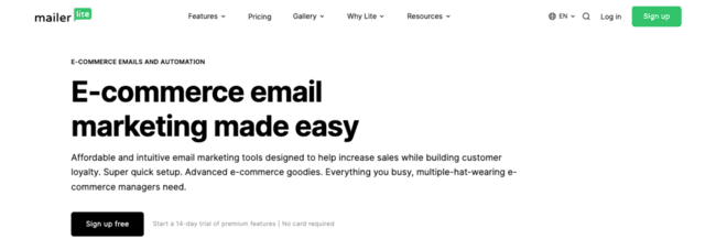 Plataforma gratuita de email marketing MailerLite