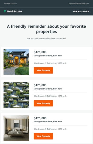 property listings email template real estate BEE