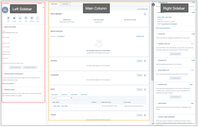registro de contactos de Hubspot CRM