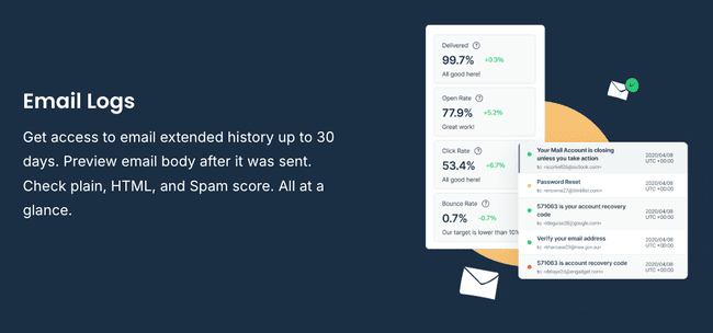 registros de correo electrónico de Mailtrap