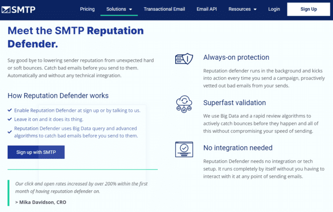 SMTP.com reputation defender