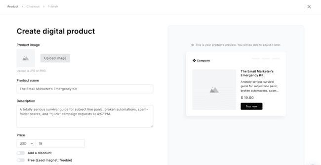 Selling digital products with MailerLite