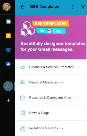 Sending HTML email BEE templates plugin in Gmail