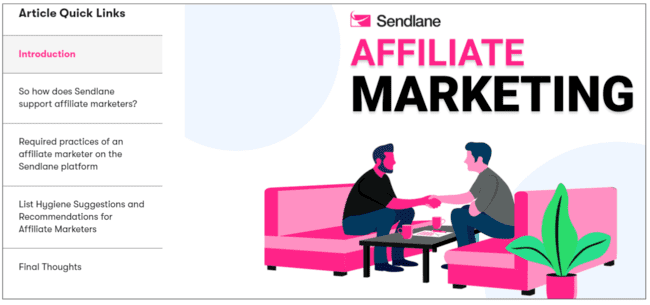 Sendlane email marketing software for affiliates