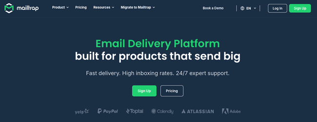 servicio de Mailtrap para correos transaccionales