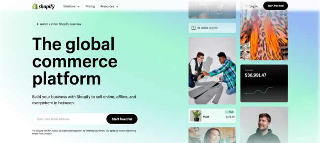Shopify ecommerce platform e-commerce online retail software tool