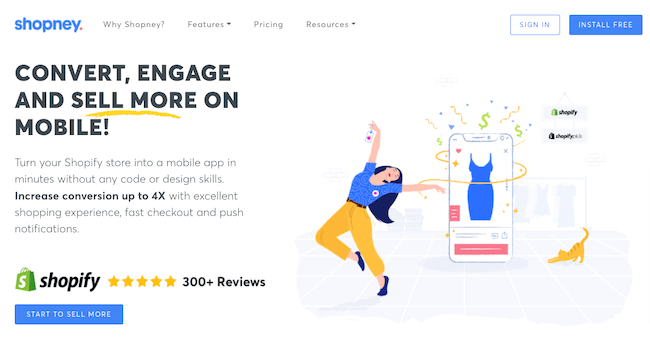 Shopney Shopify app to create mobile apps