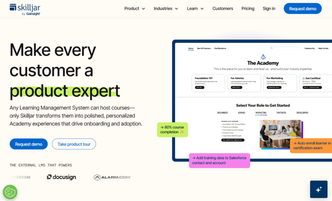 Skilljar LMS for customer product training